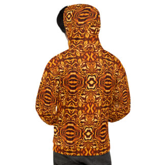 CAVIS Wonderpus Pull Over Hoodie - Yellow Orange Octopus Pattern Hooded Sweatshirt - Back
