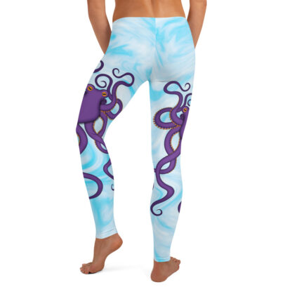 CAVIS Purple Octopus Leggings - Light Blue - Women's - Back