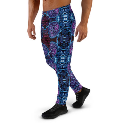 CAVIS Celtic Soul Joggers - Purple Blue Pattern Men's Sweatpants - Left