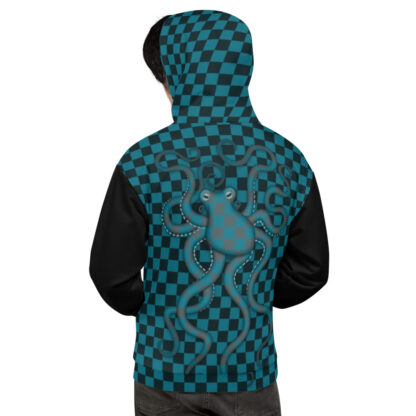 CAVIS 80's Style Checkered Camouflage Octopus Hoodie - Hooded Sweatshirt - Back
