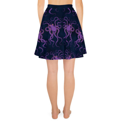 CAVIS Purple Octopus Skater Style Skirt - Back