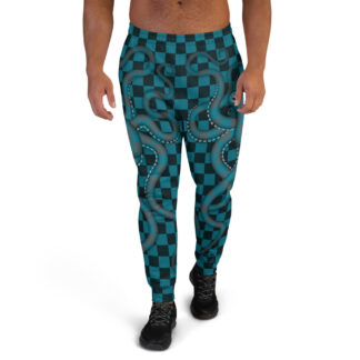 CAVIS 80's Style Checkered Octopus Pattern Joggers - Men's Sweatpants - Front