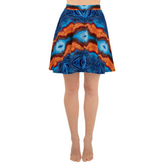CAVIS Reborn Pattern Psychedelic Skater Style Flare Skirt - Front
