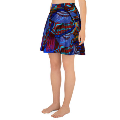 CAVIS Mandarinfish Pattern Skater Style Flared Skirt - Left