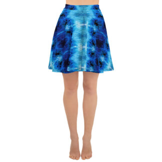CAVIS Blue Ocean Octopus Skater Style Flare Skirt – Front