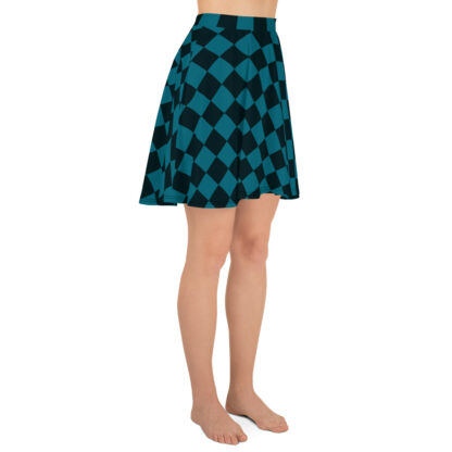 CAVIS Checkered Skater Style Skirt - Green and Black - Right