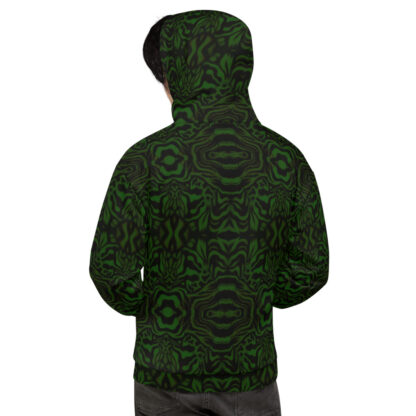 CAVIS Wonderpus Pull Over Hoodie - Green Black Octopus Pattern Hooded Sweatshirt - Back
