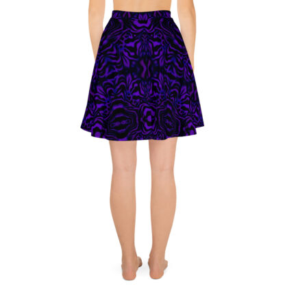 CAVIS Wonderpus Skater Style Skirt - Purple Black Octopus Pattern - Back