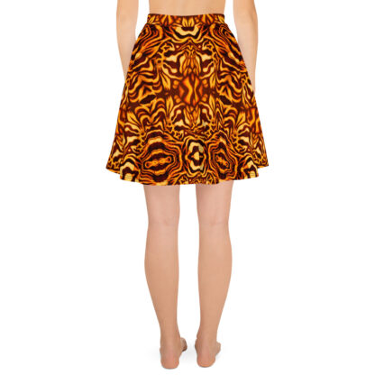 CAVIS Wonderpus Skater Style Skirt - Yellow Orange - Octopus Pattern - Back