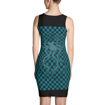 CAVIS Checkered Camouflage Octopus Fitted Dress - Back