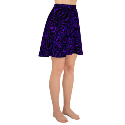 CAVIS Wonderpus Skater Style Skirt - Purple Black Octopus Pattern - Right