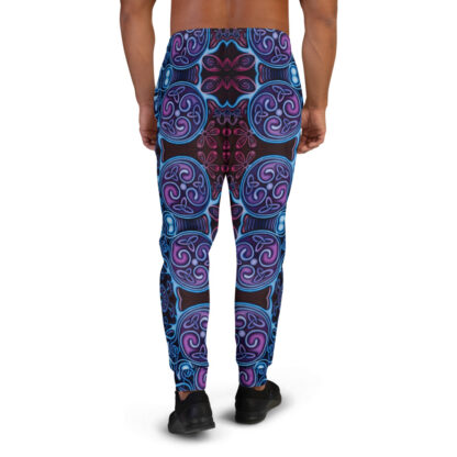 CAVIS Celtic Soul Joggers - Purple Blue Pattern Men's Sweatpants - Back