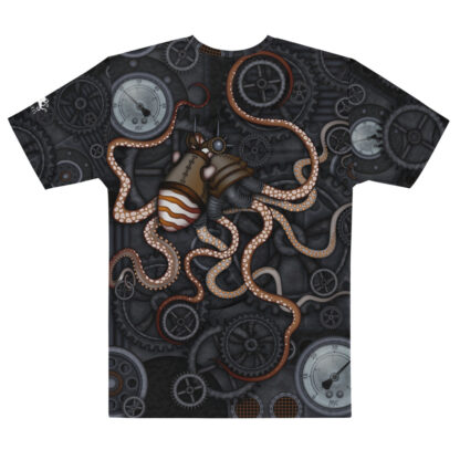 CAVIS Steampunk Octopus Gears T-Shirt - Men's - Model - Back