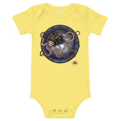 CAVIS Steampunk Octopus Baby Bodysuit Onesie - Yellow