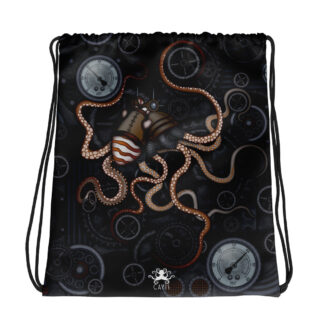 CAVIS Steampunk Octopus Gears Drawstring Bag
