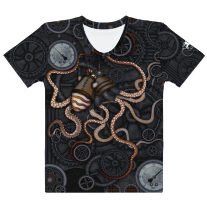 CAVIS Steampunk Octopus Gears T-Shirt - Women's - Model - Front