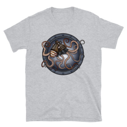 CAVIS Steampunk Octopus T-Shirt - Light Gray