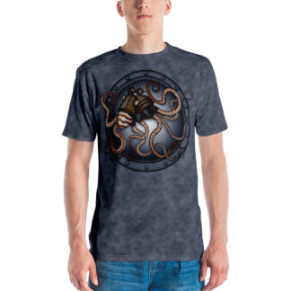CAVIS Steampunk Octopus All Over Print T-Shirt Men’s – Front
