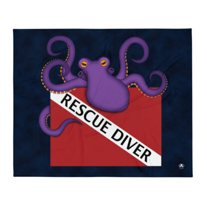 CAVIS Dive Flag Purple Octopus Soft Throw Blanket - Rescue Diver