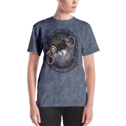 CAVIS Steampunk Octopus V-Neck T-Shirt - Women's - Model - Front