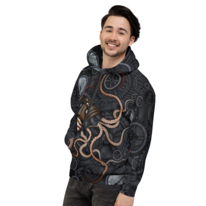 CAVIS Steampunk Octopus Gears Pullover Hoodie Sweatshirt - Left