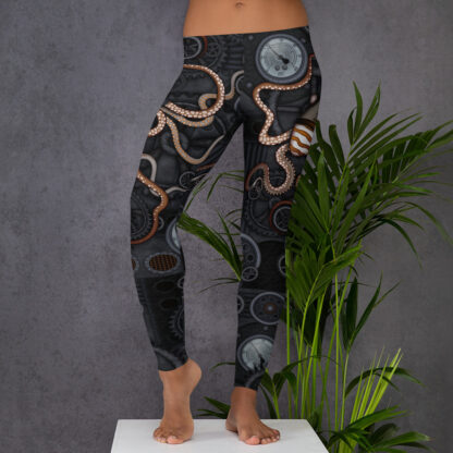 CAVIS Steampunk Octopus Gears Women's Leggings - Lifestyle 3 - Front
