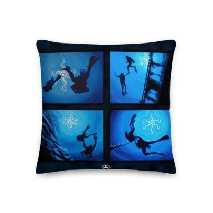 CAVIS Scuba Diver Silhouette Pillow - Back