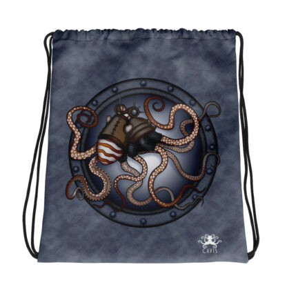 CAVIS Steampunk Octopus Drawstring Bag - Gray