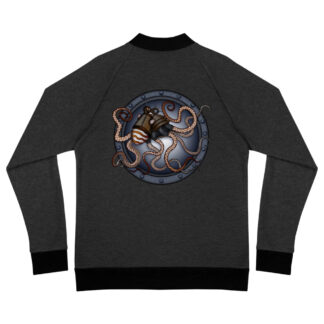 CAVIS Cavis Steampunk Octopus Bomber Jacket – Back – Heather Black – Back