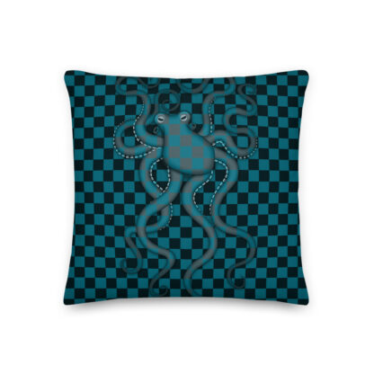 CAVIS Checkered Camo Octopus Pillow - Front