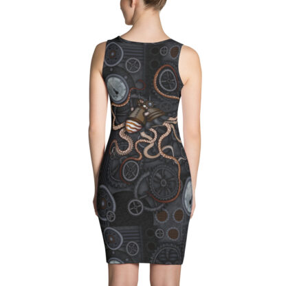 CAVIS Steampunk Octopus Women's Fitted Dress - Back