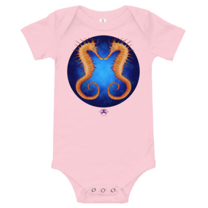 CAVIS Purple Seahorse Baby Bodysuit Onesie - Pink
