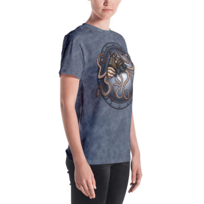 CAVIS Steampunk Octopus V-Neck T-Shirt - Women's - Model - Right