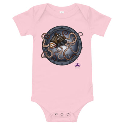 CAVIS Steampunk Octopus Baby Bodysuit Onesie - Pink