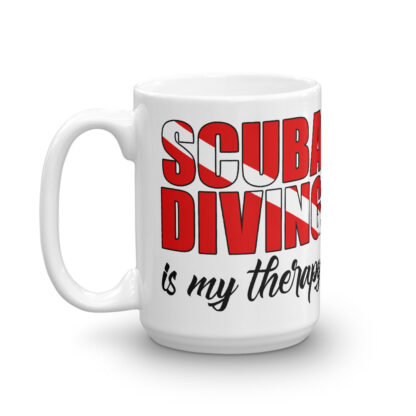 CAVIS Scuba Diver Mug - Scuba Diving is My Therapy 15 oz. - Left