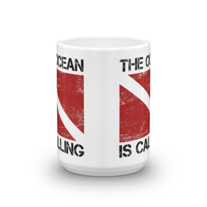 CAVIS Dive Flag Mug -15 oz. - The Ocean is Calling - Side