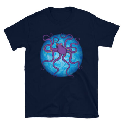 CAVIS Purple Octopus Unisex T-Shirt - Navy