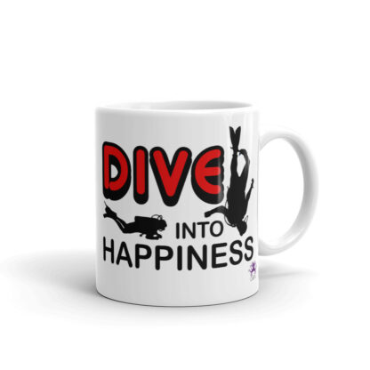 CAVIS Scuba Diver Mug - Dive Into Happiness - 11 oz. - Right