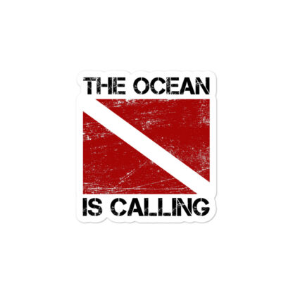 CAVIS Scuba Dive Flag Sticker, The Ocean is Calling Vinyl Decal - 3 inch