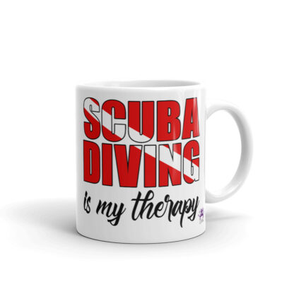 CAVIS Scuba Diver Mug - Scuba Diving is My Therapy 11 oz. - Right