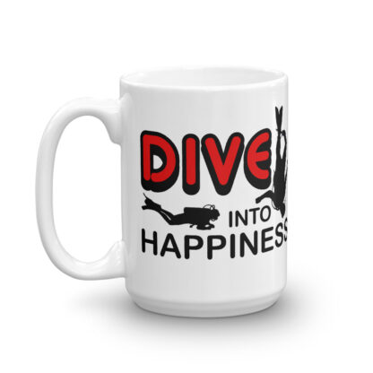 CAVIS Scuba Diver Mug - Dive Into Happiness - 15 oz. - Left