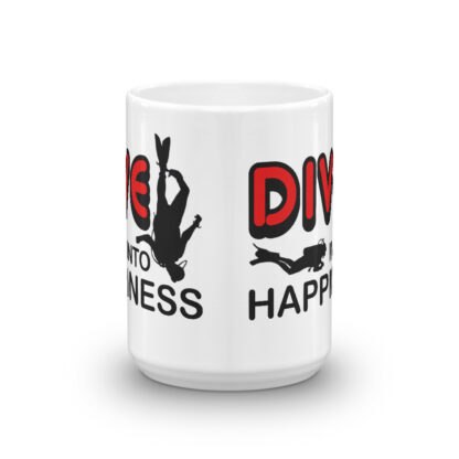 CAVIS Scuba Diver Mug - Dive Into Happiness - 15 oz. - Side