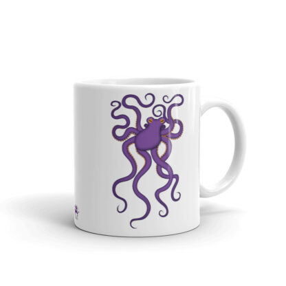 CAVIS Purple Octopus Scuba Dive Flag Mug, Rescue Diver Coffee Cup - 11 oz. - Right