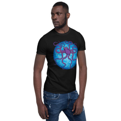 CAVIS Purple Octopus Unisex T-Shirt - Black - Lifestyle Right