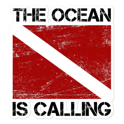 CAVIS Scuba Dive Flag Sticker, The Ocean is Calling Vinyl Decal - 5.5 inch