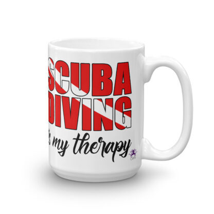 CAVIS Scuba Diver Mug - Scuba Diving is My Therapy 15 oz. - Right
