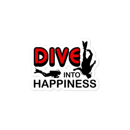 CAVIS Scuba Diver Silhouette Sticker, Scuba Dive Into Happiness Vinyl Decal - 3 inch