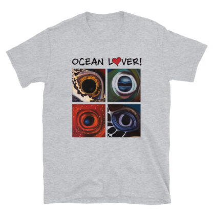 CAVIS Aquatic Eyes T-Shirt - Ocean Lover Shirt - Light Gray