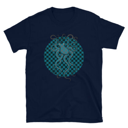 CAVIS Checkered Camouflage Octopus T-shirt - Navy Blue