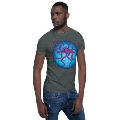 CAVIS Purple Octopus Unisex T-Shirt - Slight Gray - Lifestyle Right